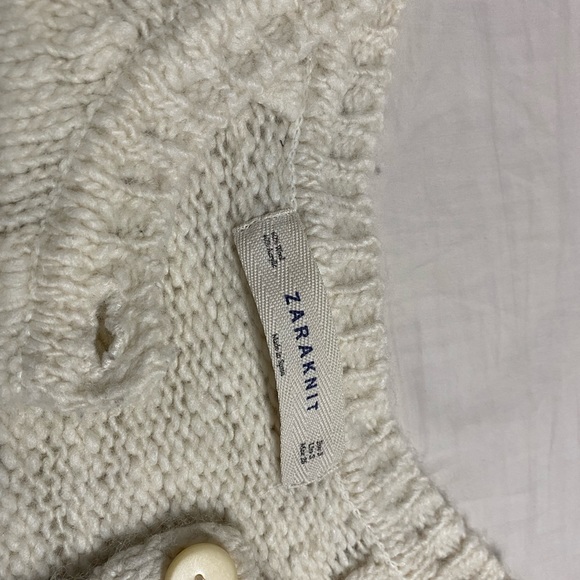 Wool blend white knit cardigan Zara - Picture 4 of 4